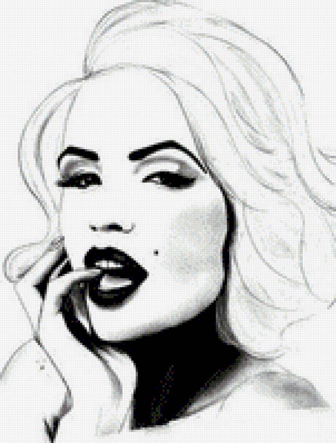 образ Монро - девушка, монохром - предпросмотр