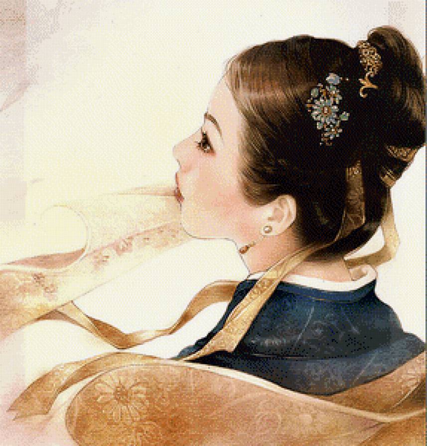 Серия "Нежность востока" - китай, профиль, девушка, портрет - предпросмотр