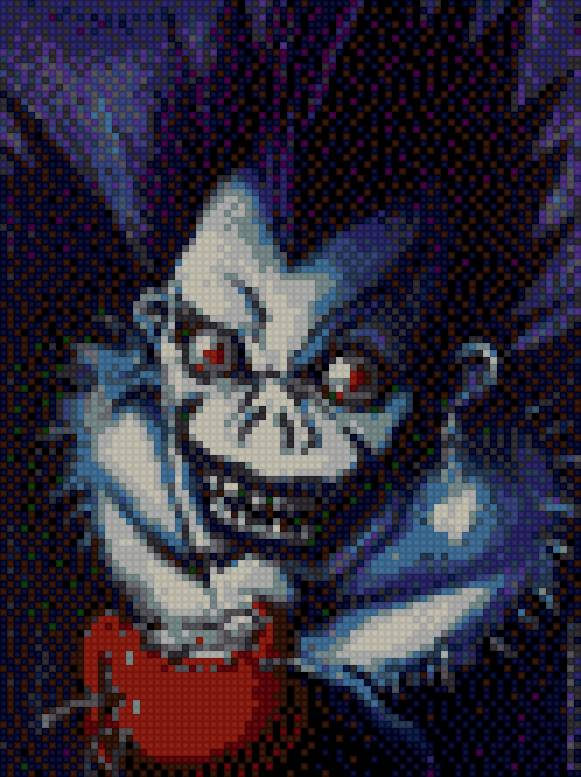 Рюк с яблоком - манга, тетрадь смерти, бог смерти - предпросмотр