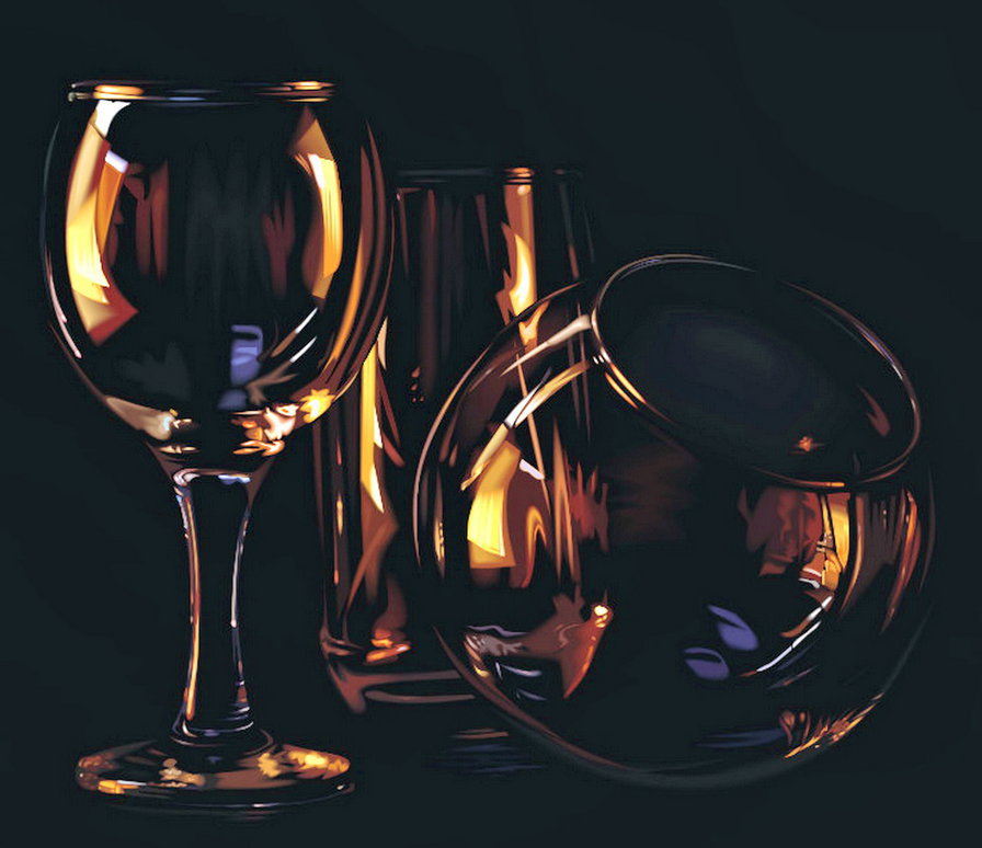 Стекло на чёрном фоне - стекло - оригинал