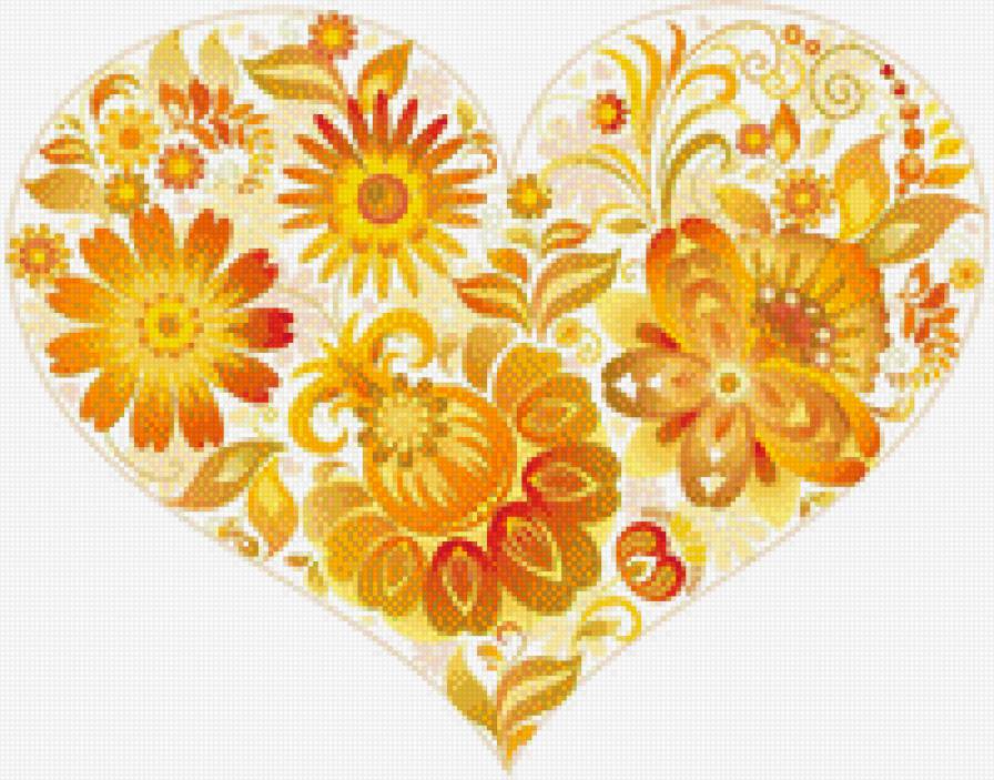 Цветочное сердце - сердце - предпросмотр