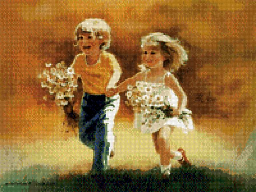 друзья - дети лето ромашки - предпросмотр