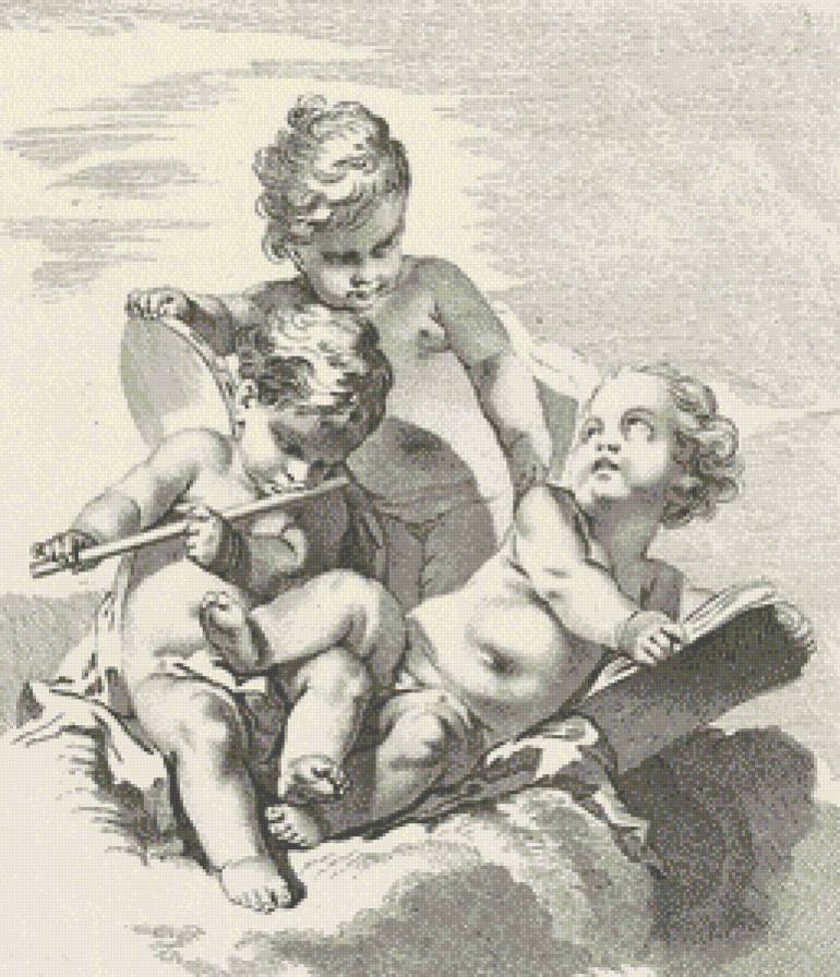 амурчики монохром - ангелочки, дети, монохром, чорнобеле - предпросмотр