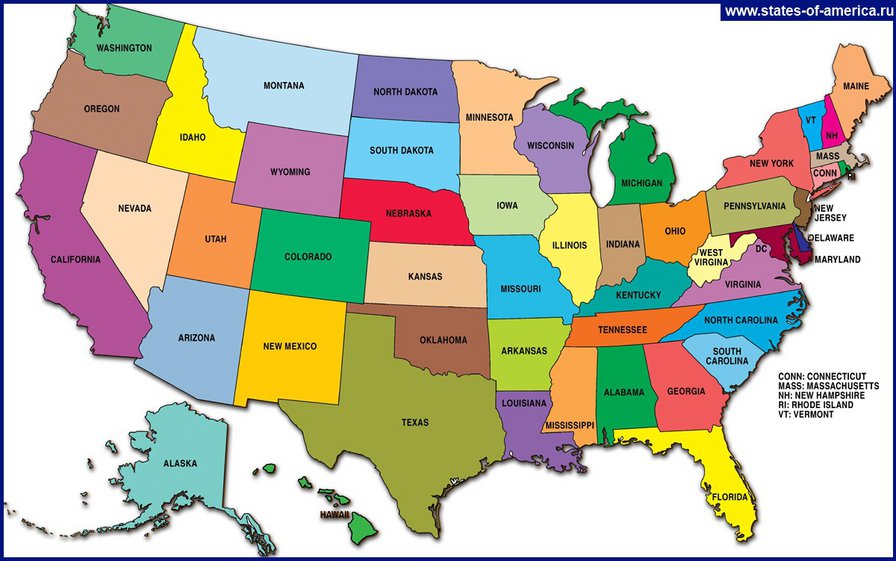 Карта США - оригинал