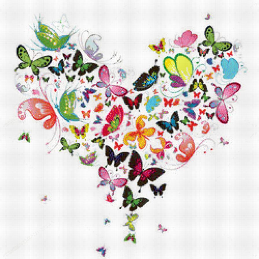 Сердце 3 - орнаменты, сердце, бабочки - предпросмотр