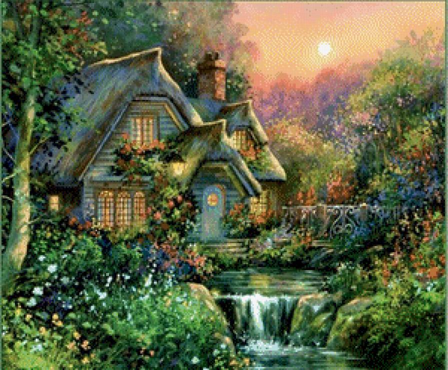 Домик у водопада - предпросмотр