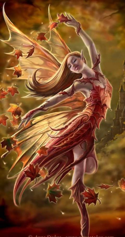 Chica con hojas - оригинал