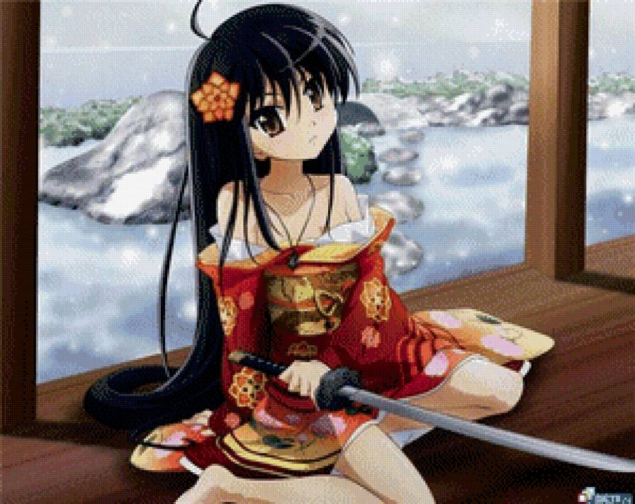 Девочка с мечом - девушка, аниме - предпросмотр