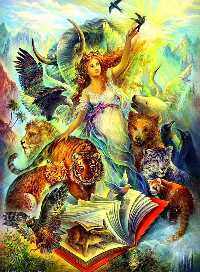 королева зверей - книга, природа, животные, звери, фентези, девушка - оригинал