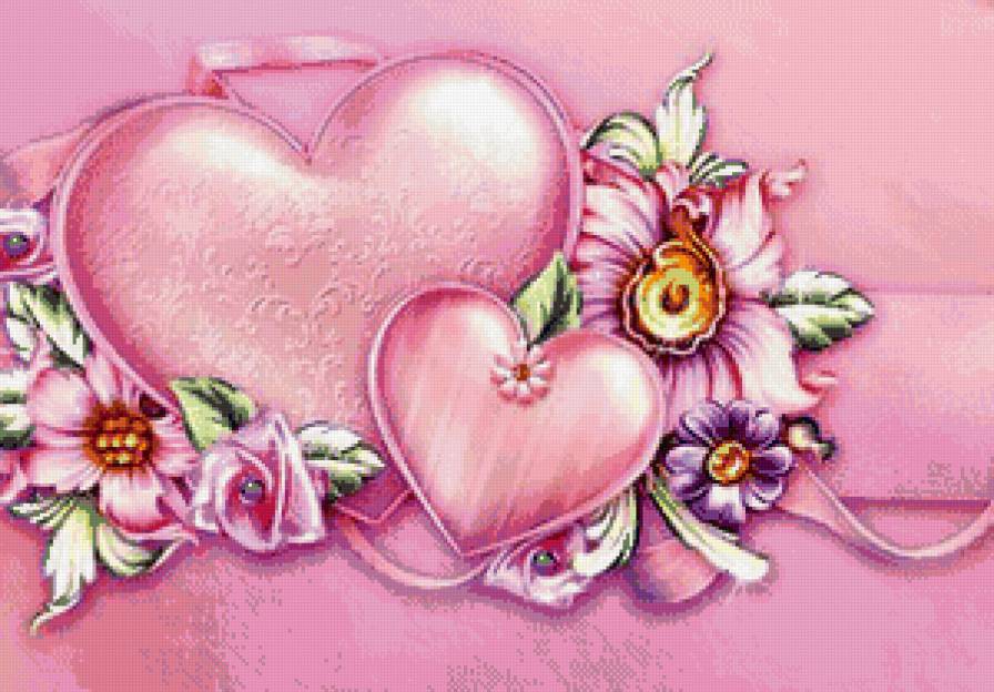 подушка с сердцем - роза, цветок, сердце, подушка, нежность - предпросмотр
