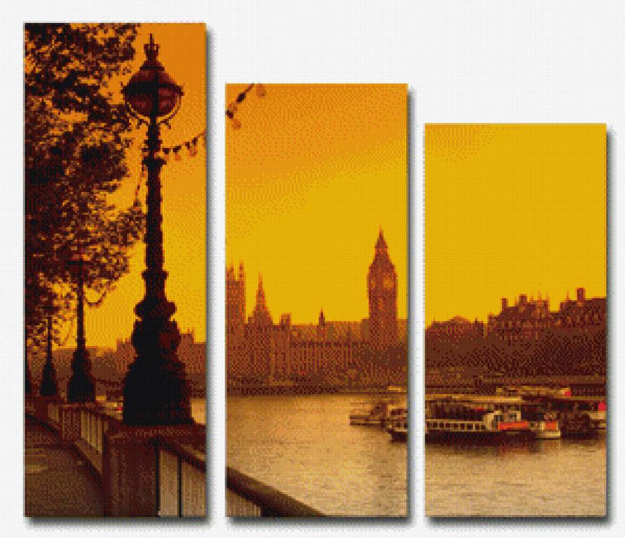 город на закате - предпросмотр