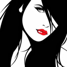 Схема вышивки «девушка с красными губами»
