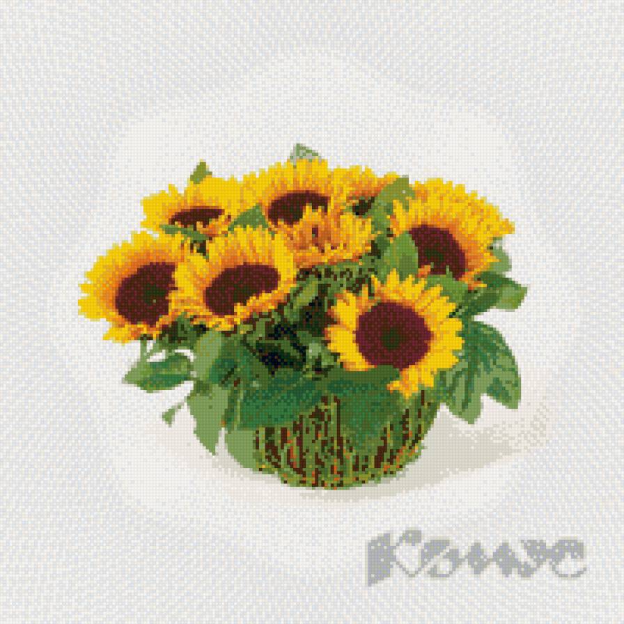 Подсолнухи - букет, цветы, маленькая - предпросмотр