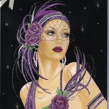 Схема вышивки «dama charleston lila»