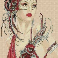 Схема вышивки «dama charleston roja»
