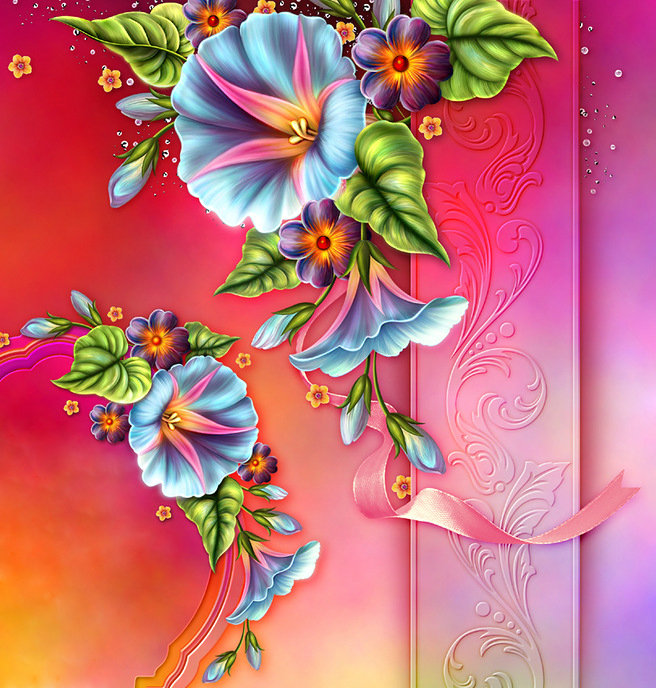 подушка с барвинком - барвинок, бабочки, панно, цветы, подушка - оригинал