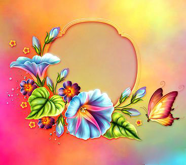 рамка для фото с барвинком - подушка, рамка, фото, бабочки, барвинок, цветы, панно - оригинал