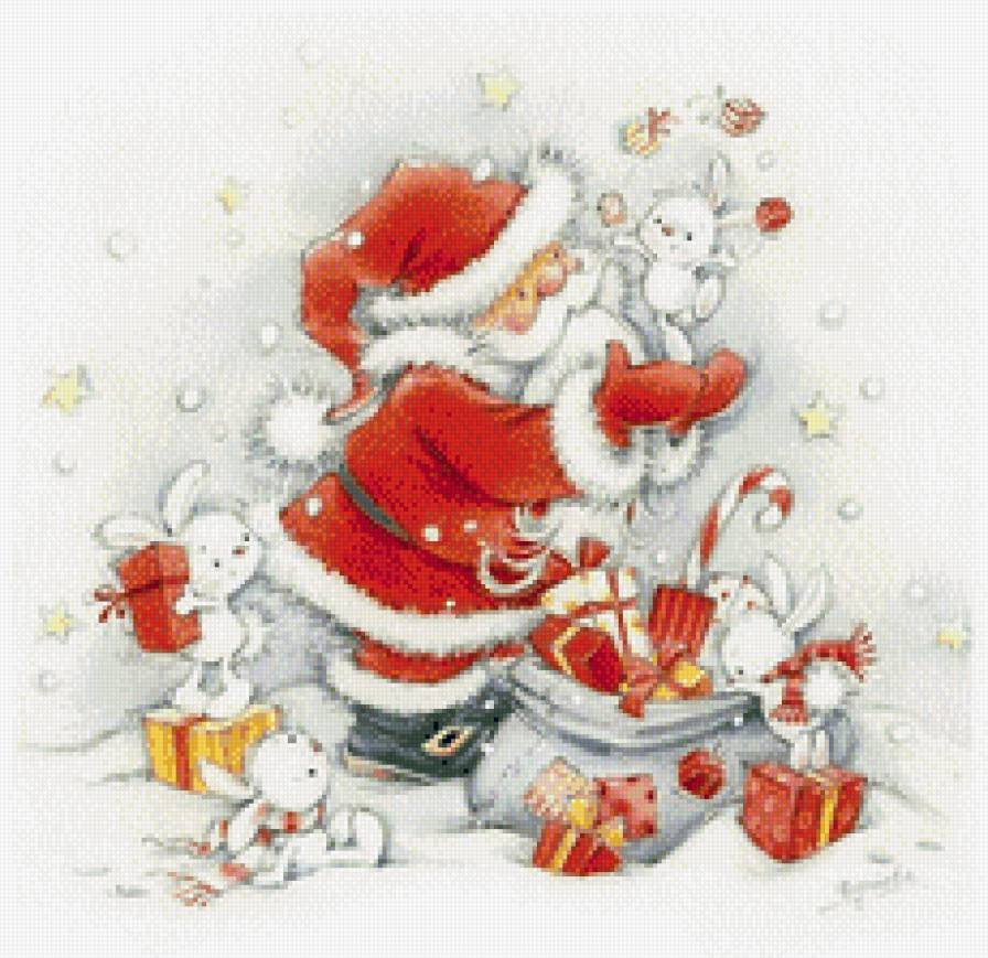 санта - подарки, рождество, праздник - предпросмотр