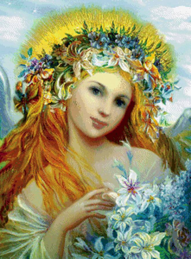 женский образ в венке - образ, девушка, женщина, красота, венок, фентези, цветы, портрет - предпросмотр