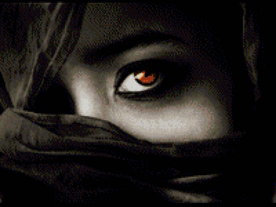 Взгляд - глаз, тайна, женщина, черное, взгляд - предпросмотр