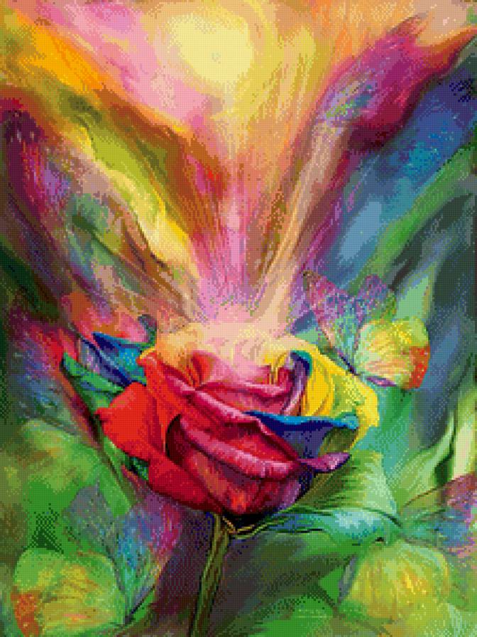 магия розы - магия, цветок, роза, краски - предпросмотр