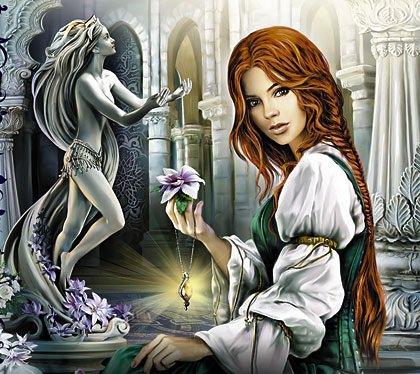 Волшебный амулет - фентези, девушка - оригинал
