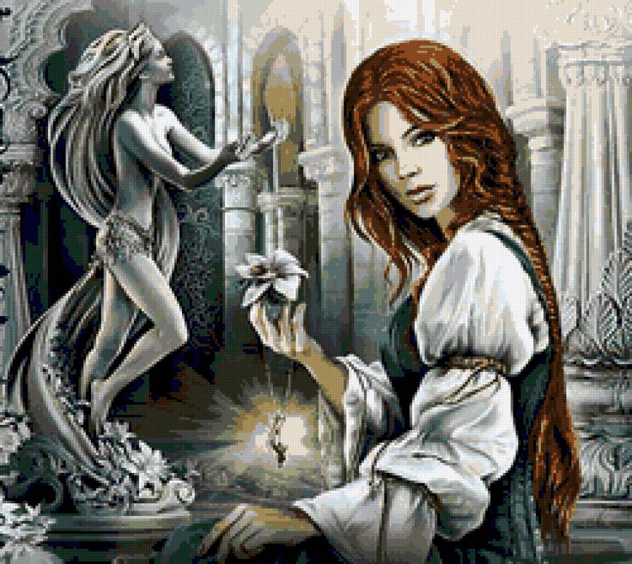 Волшебный амулет - девушка, фентези - предпросмотр