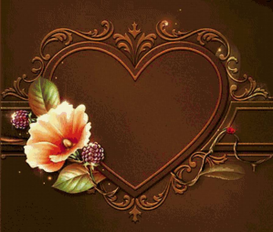 рамка (подушка) с сердцем и цветком - рамка, фото, подушка, цветы, сердце - предпросмотр