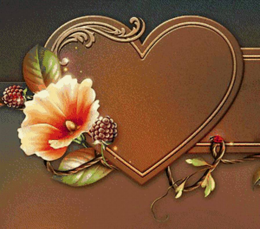 рамка для фото с цветком и сердцем - фото, подушка, рамка, цветы, сердце - предпросмотр
