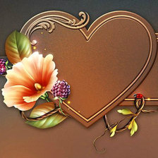 Схема вышивки «рамка для фото с цветком и сердцем»