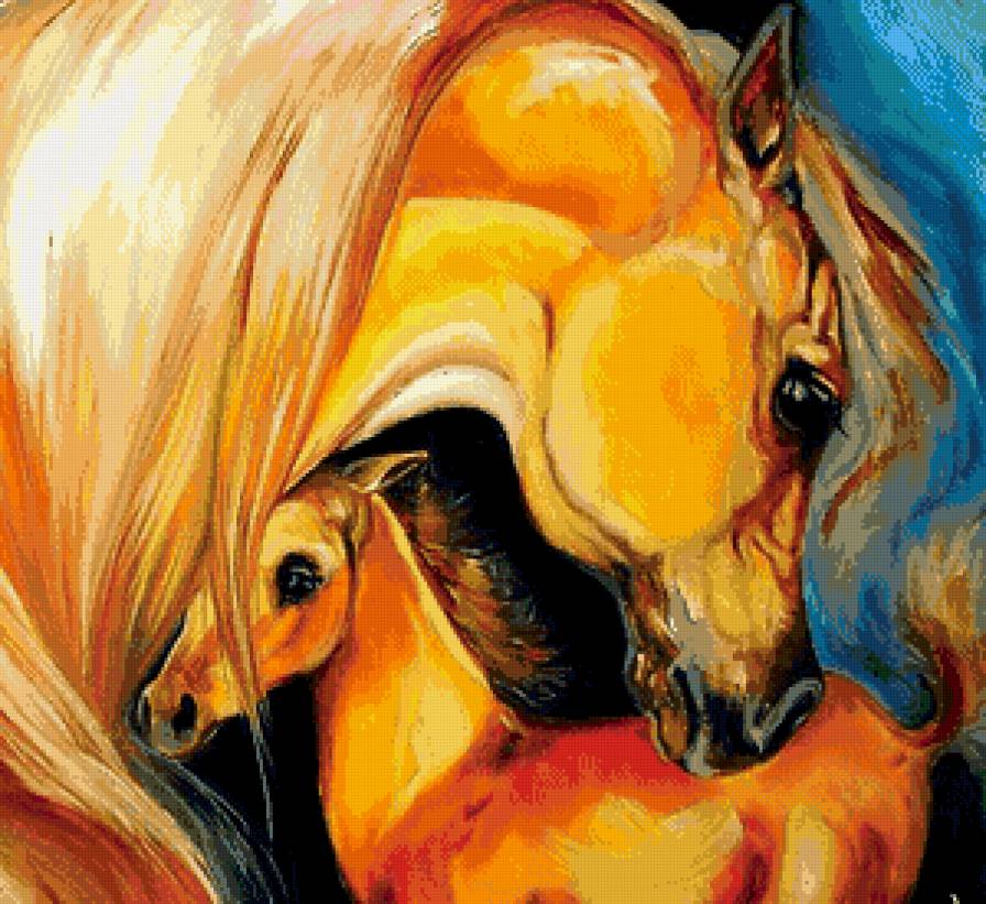 мать и дитя - мать, животные, материнство, лошадь, жеребец - предпросмотр