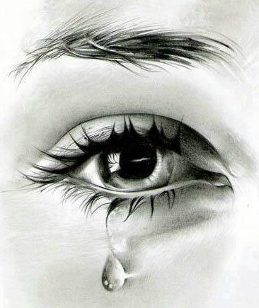 Серия "Черное и белое" - слеза, глаза, взгляд - оригинал