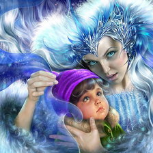 Схема вышивки «снежная королева и кай»