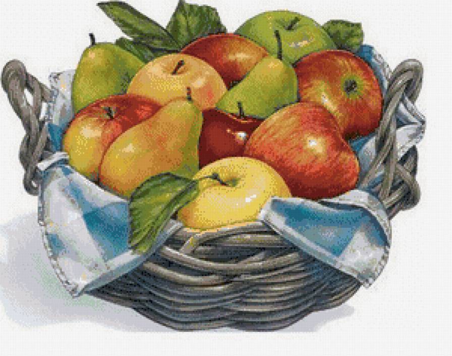 Серия "Фрукты, ягоды" - груши, яблоки, натюрморт, фруктовая корзинка - предпросмотр