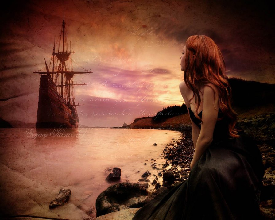 Ассоль - девушки, корабли, пейзаж, море - оригинал