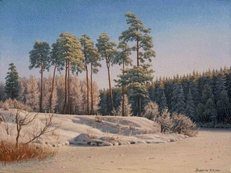 Зимнее безмолвие - лес, река, зима - предпросмотр