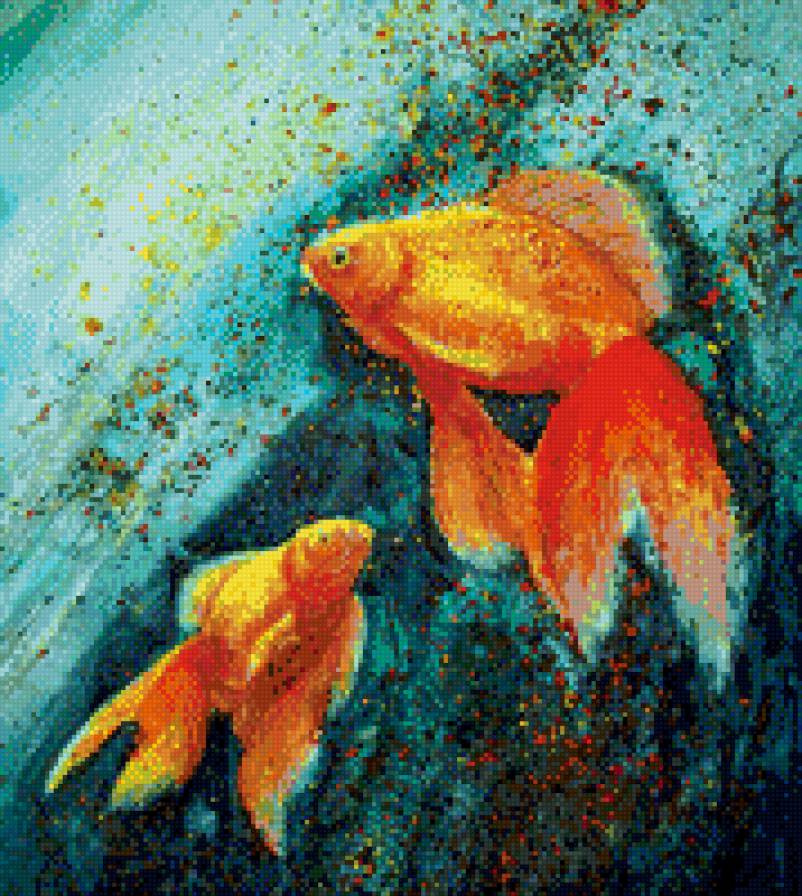 Золотые рыбки - золотые рыбки, пара - предпросмотр