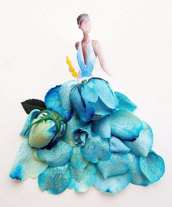 Серия "Акварель и цветы" - девушка, цветы - оригинал