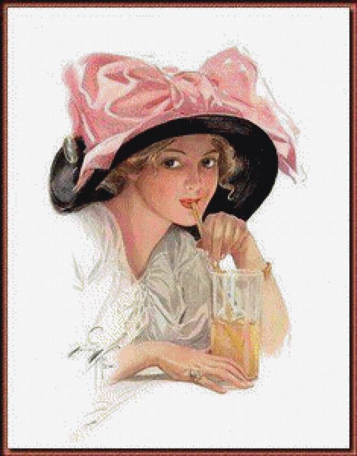 леди с коктелем - коктель, девушка, дама - предпросмотр