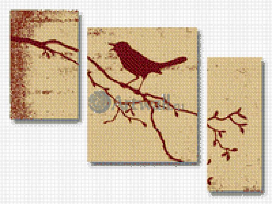 птица на ветке - предпросмотр