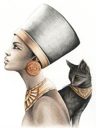 Серия "Портреты" - египет, кошка, портрет - оригинал