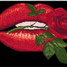 Схема вышивки «губы с розой»