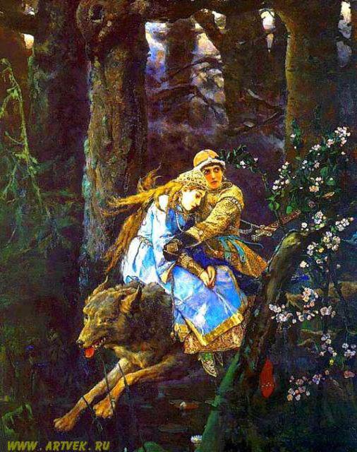 Иван царевич на сером волке - васнецов, картина, сказка - оригинал