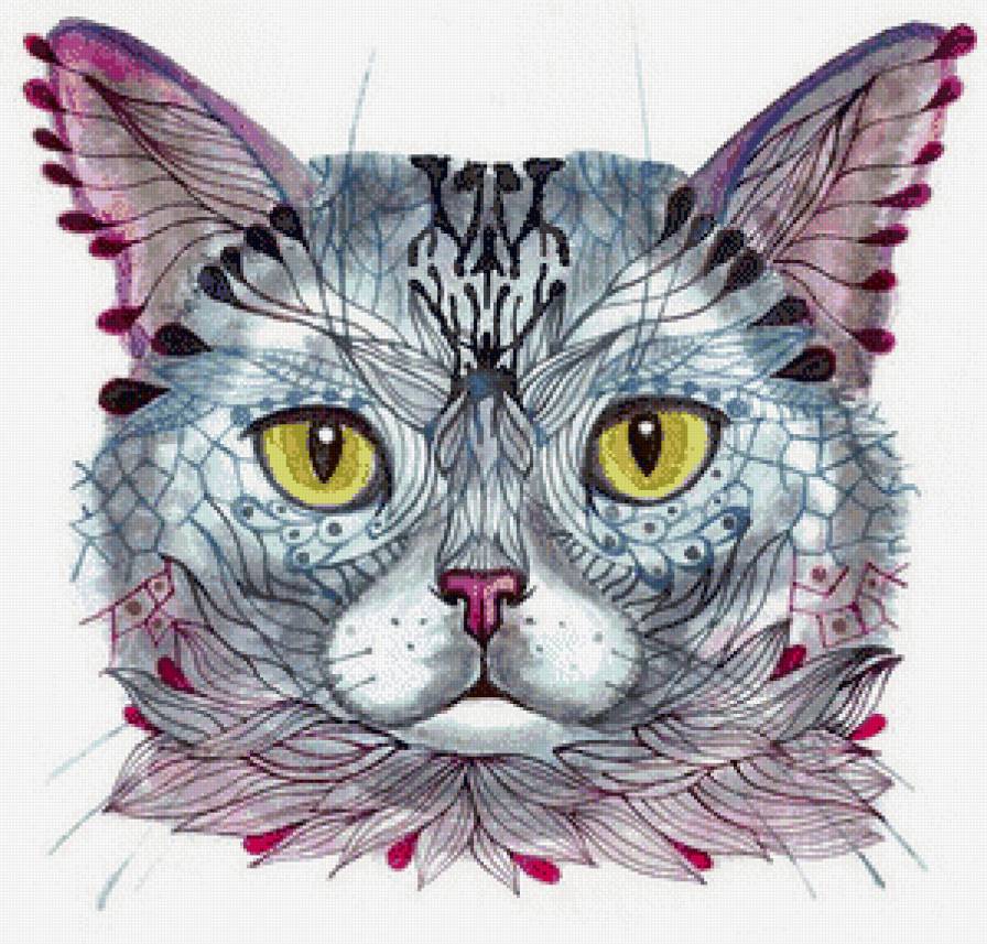 Серия "Абстракция" - портрет, кот, котик - предпросмотр