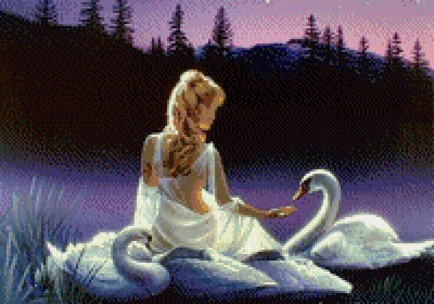 " Нежность!!" - лебеди, девушка, верность, любовь, нежность - предпросмотр