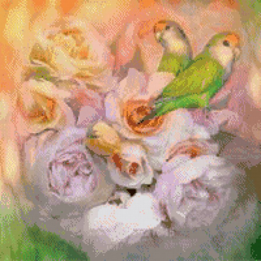 " пара" - птицы, цветы., природа - предпросмотр