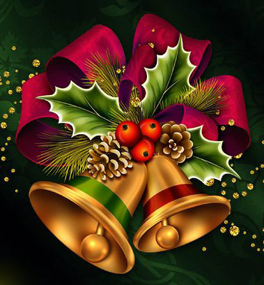 новогодние колокольчики - новый год, подушка, праздник, колокольчики, панно - оригинал