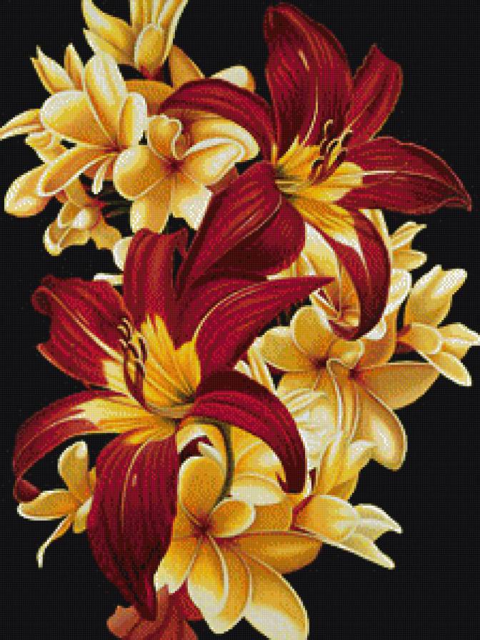 цветы на черном фоне - цветы - предпросмотр