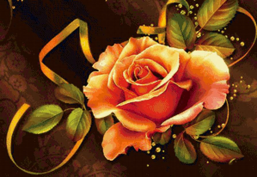 панно с розой - шик, розы, панно, ленты, цветы, шелк - предпросмотр