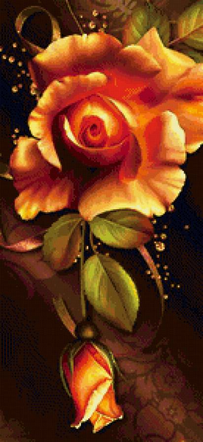 панно с розой - ленты, шелк, шик, панно, цветы, розы - предпросмотр